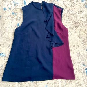 Navy and Violet, Color blocked, sleeveless top size M